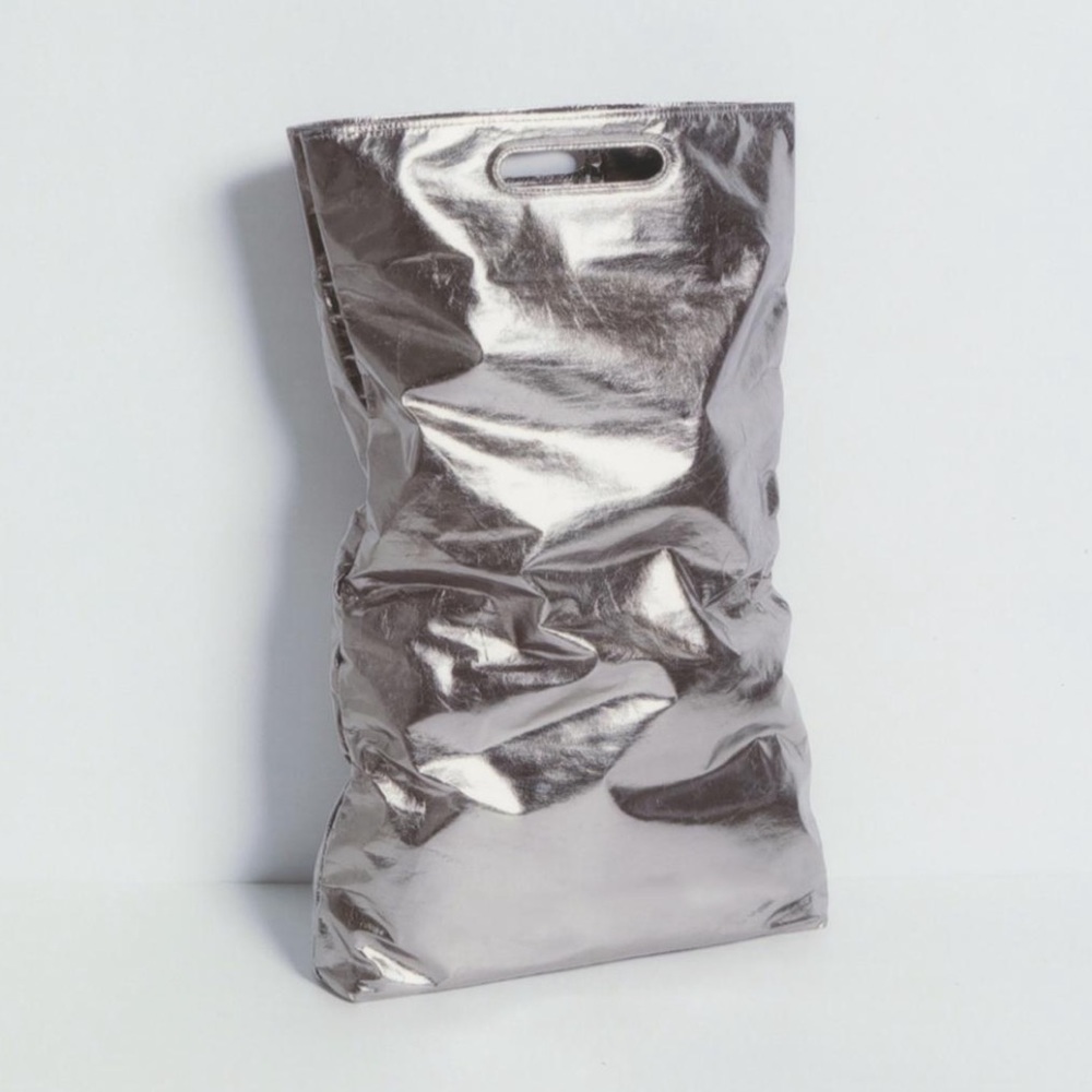 NWT Helmut Lang Trash Bag Metallic Leather Tote